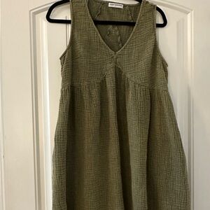 Olive Green Sleeveless Dress